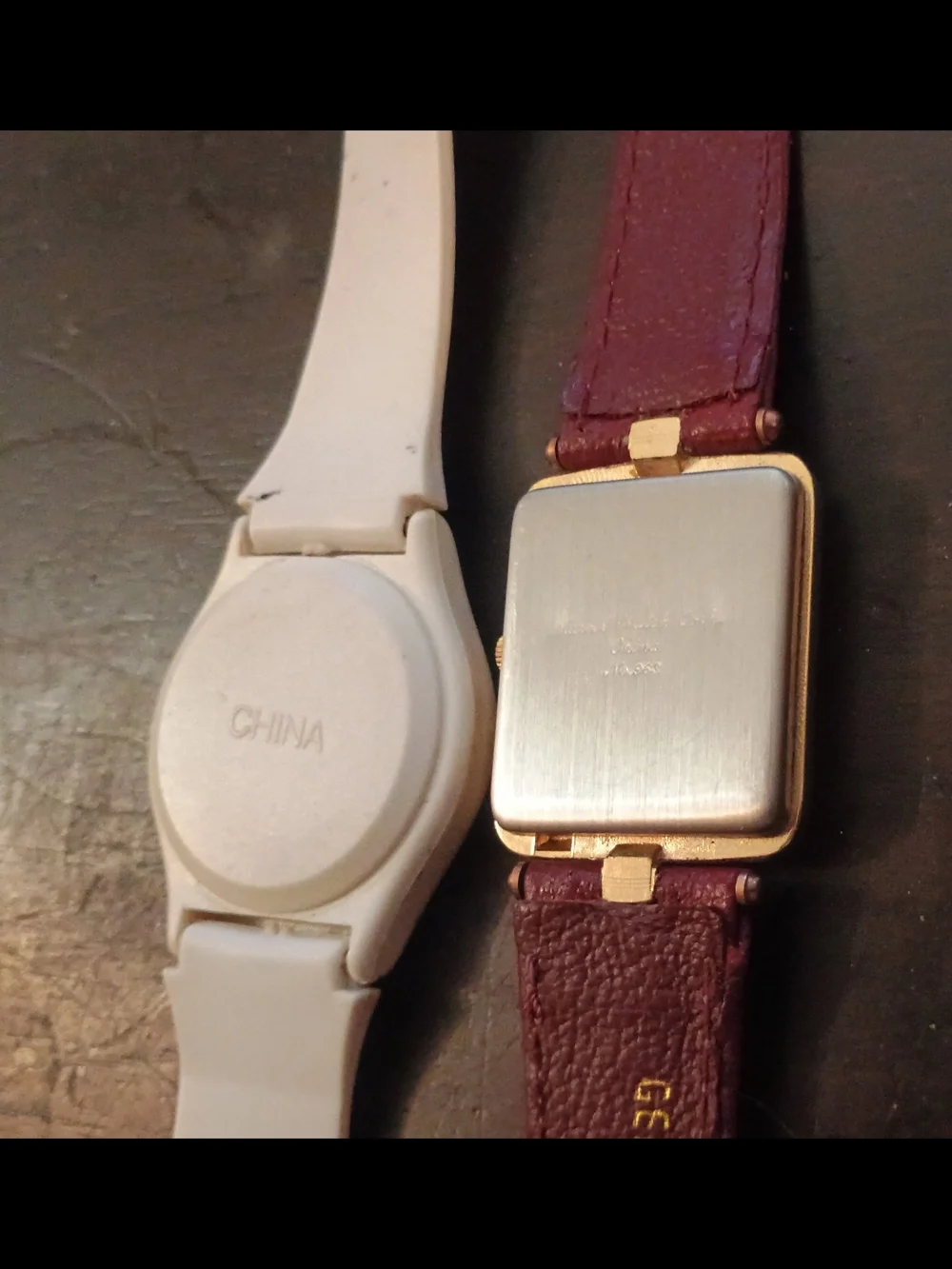 White and Orange Digital Watch